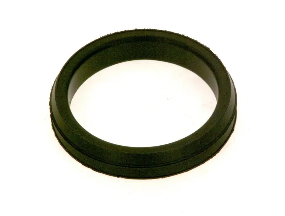Schwarze Dichtung von Bosch, ringförmiges Design mit glatter Oberfläche, geeignet für verschiedene Anwendungen im Bereich der Dichtungstechnik.